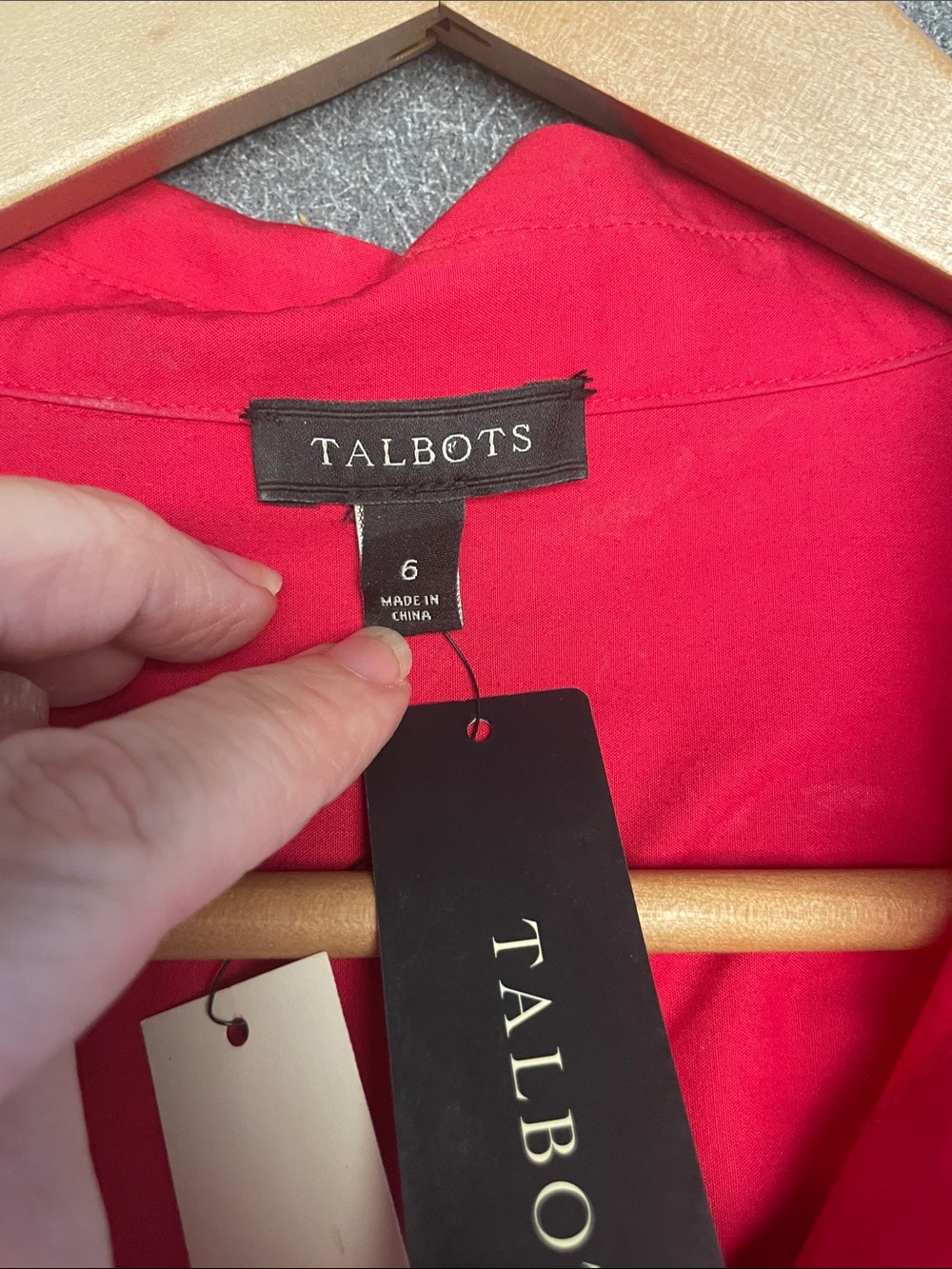 Talbots Women's Red Shirtwaist Dress with Belt - Picture 4 of 6